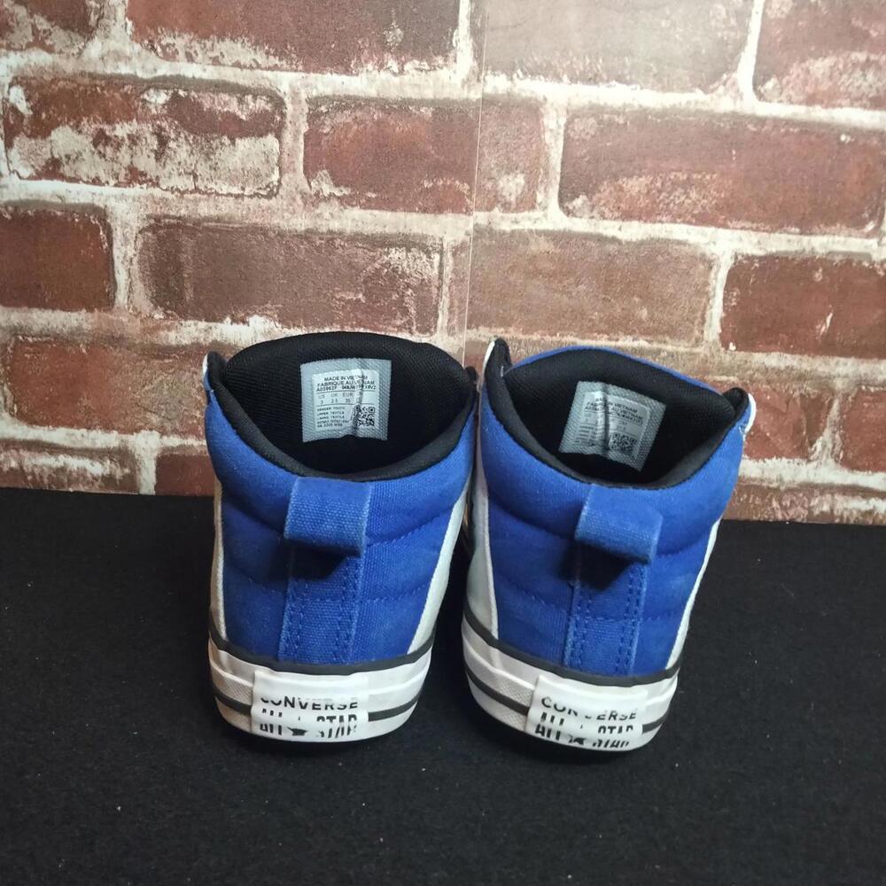 Converse Chuck Taylor Shoes Boys Size 3 Grey Blue Classic Mid Top Sneakers - Picture 2 of 8